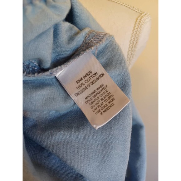 Denim Romper Floral Embroidery - Picture 8 of 9